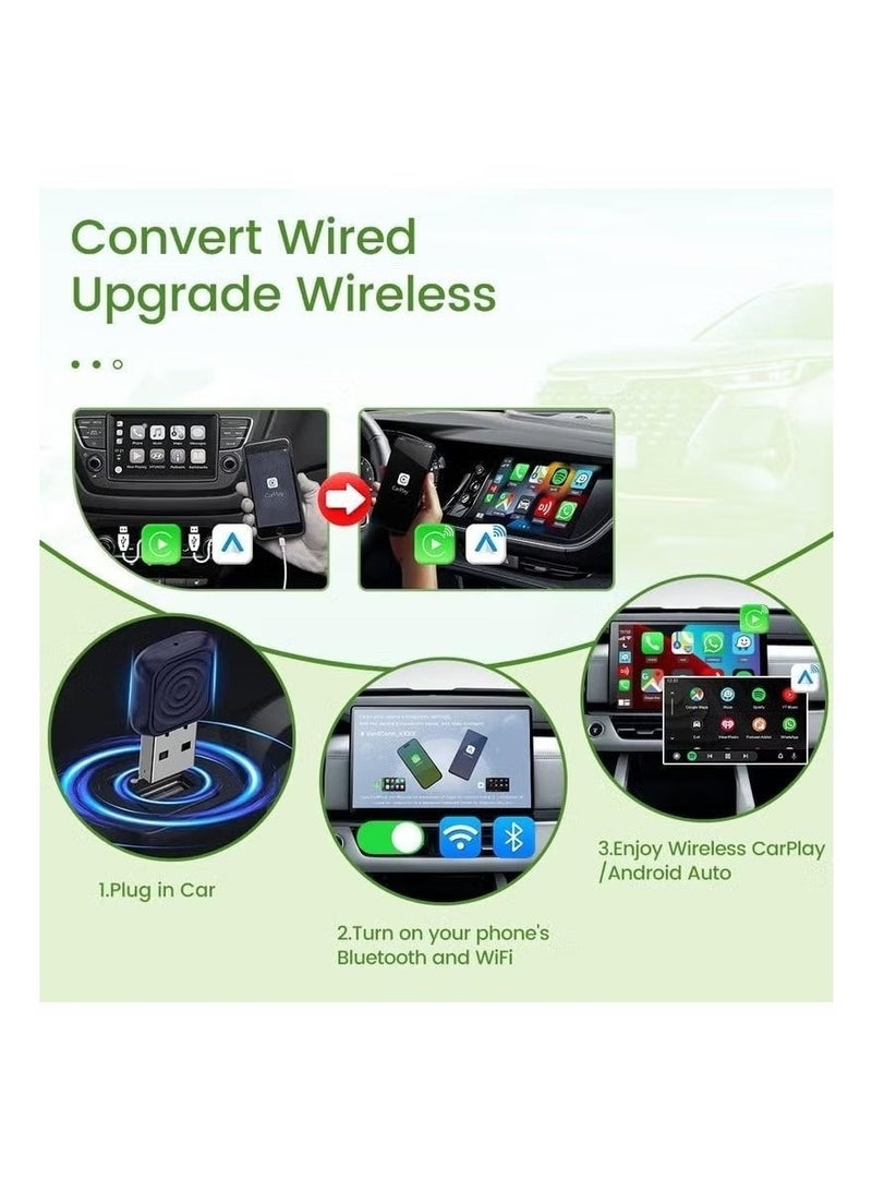 CarlinKit Mini Ultra Wireless CarPlay & Android Auto Adapter – 2-in-1 Plug & Play Wired to Wireless Converter, Stable Connection, Easy to Hide, Works with USB-A/Type-C Port, Retains Original Controls & Audio – Ultra Series - Image 4