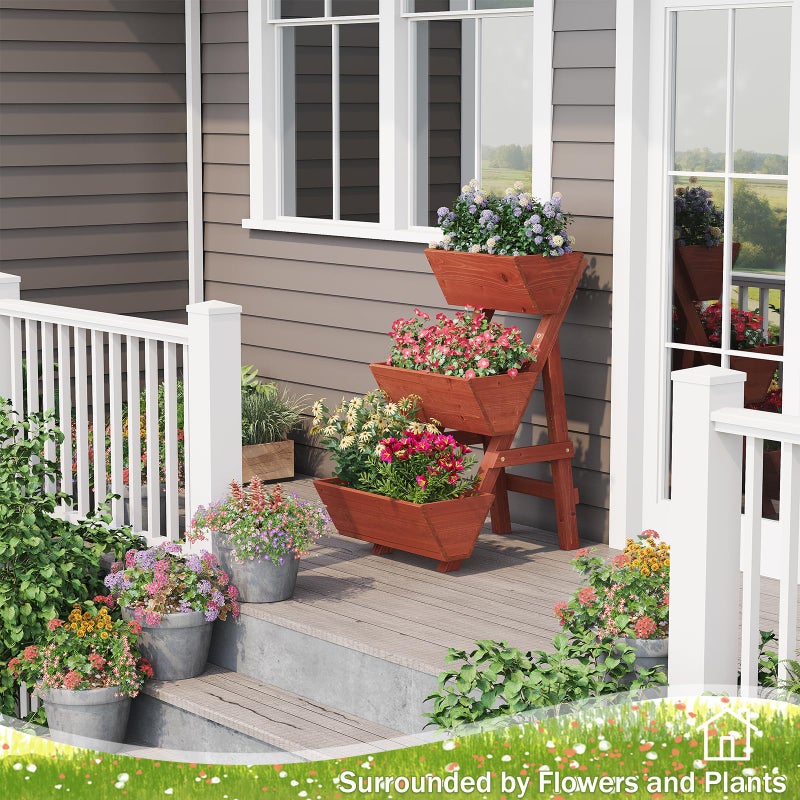 viewcare Raised Garden Bed, 3 Tier Small Vertical Garden Planter for Indoor & Outdoor, Raised Planter Box with Legs, Garden Planter Box for Flowers/Vegetables/Plants - Image 3