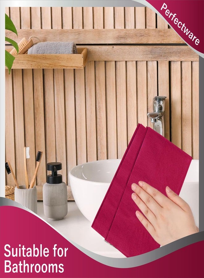 Perfectware 2 Ply Burgundy Dinner Napkins - 2 Ply Dinner Burgundy -125 Count (Pack of 1) - Image 4