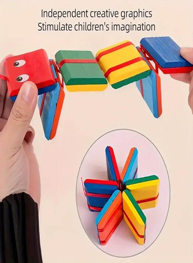 ZELVO Wooden Jacob's Ladder Toy | Classic Fidget Learning Toy with Colorful Blocks | Magical Illusion Fun Toy for Kids (Multi Color) - Image 3