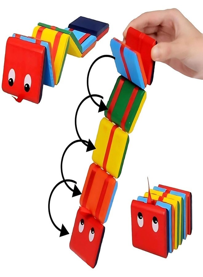 ZELVO Wooden Jacob's Ladder Toy | Classic Fidget Learning Toy with Colorful Blocks | Magical Illusion Fun Toy for Kids (Multi Color) - Image 1