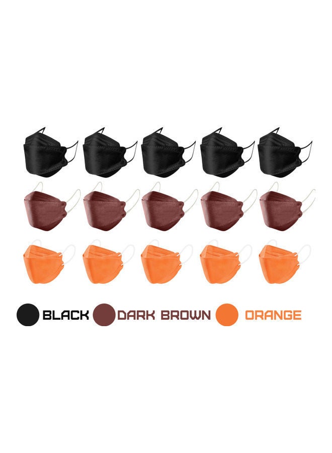 نيبمينينت 30 قطعة من ماسكات الوجه N95 للبالغين لون أسود بني داكن وبرتقالي - Image 1