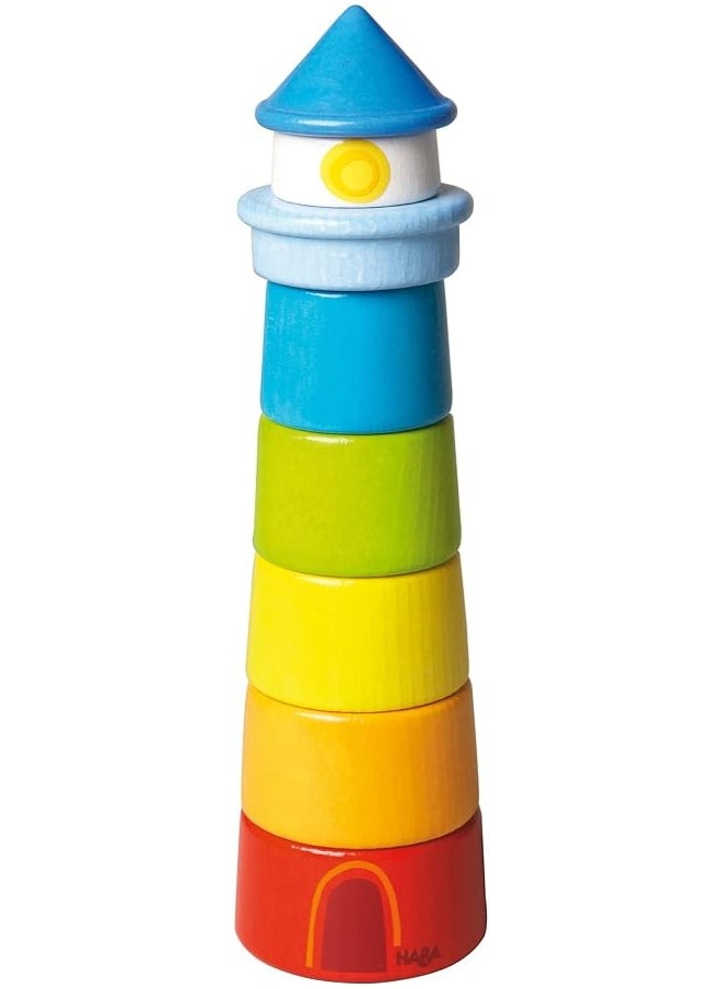 HABA HABA Lighthouse Wooden Rainbow Stacker - 8 Piece Set (Made in Germany)  - Image 3