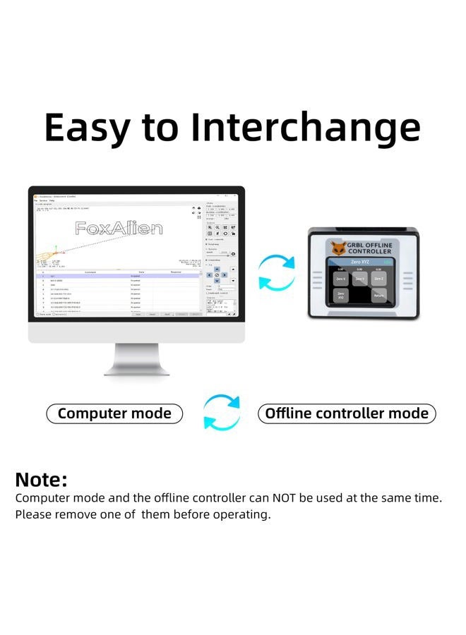 FoxAlien CNC Offline Controller, Offline Control Module with Touchscreen LCD GRBL Control for FoxAlien Masuter 4040, Masuter Pro, WM-3020, 3018-SE CNC Router Engraving Machine - Image 4