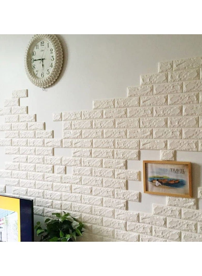 LINGWEI 10pc 3D Brick Wall Stickers 77cm x 70cm Self-adhesive Wallpaper Faux Foam Bricks Textured Effect Waterproof PE Foams - Image 3
