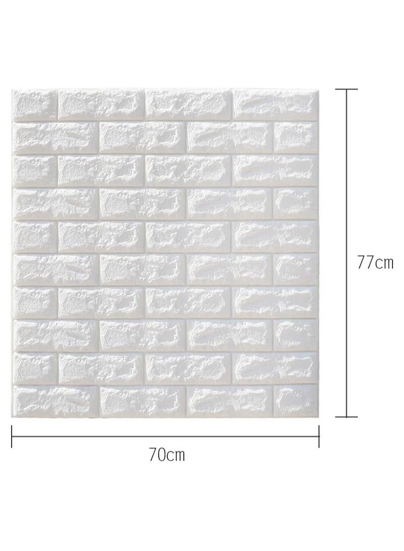 LINGWEI 10pc 3D Brick Wall Stickers 77cm x 70cm Self-adhesive Wallpaper Faux Foam Bricks Textured Effect Waterproof PE Foams - Image 4