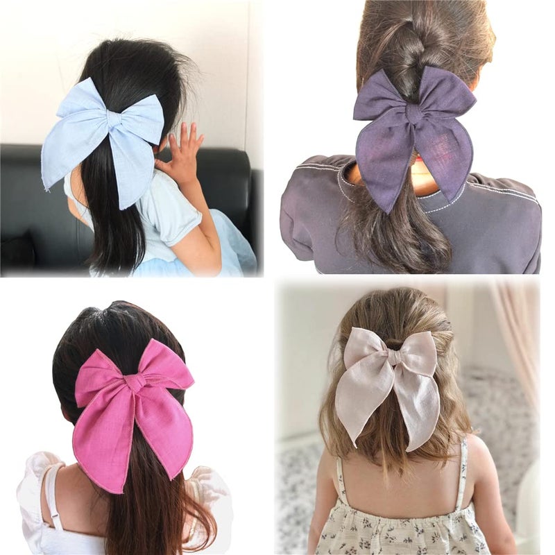 Sugarmelon Pack of 24 Large Linen Hair Clips for Girls Women - 24 PCS Hair Accessories for All Ages (Linen, One Size Fits All, Handmade, Various Occasions, Hair Clip, Hair Securing, Decorative) - Image 3