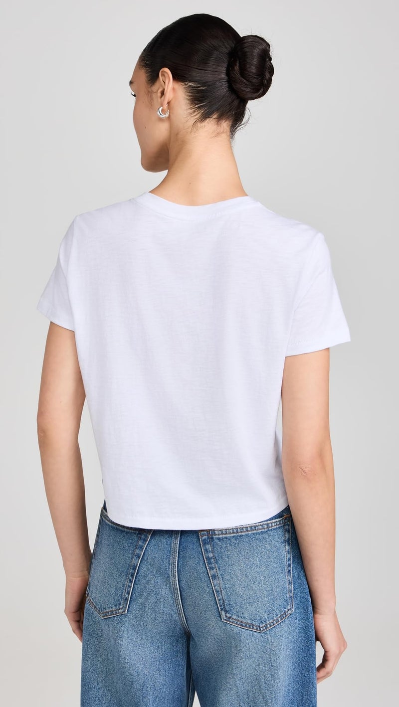 Made Well Madewell Women's The Boxy Crop Tee in Soft Slub, Eyelet White, M - Image 3