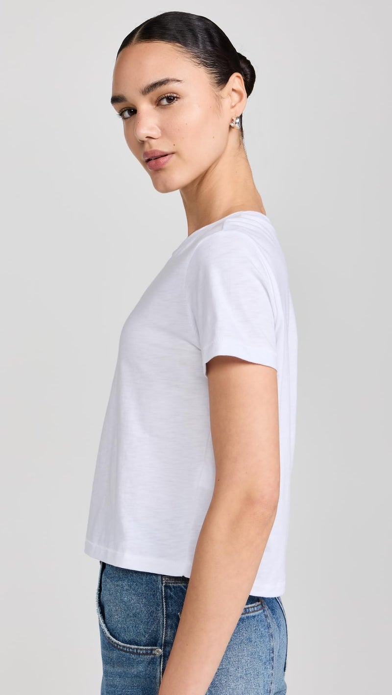 Made Well Madewell Women's The Boxy Crop Tee in Soft Slub, Eyelet White, M - Image 4
