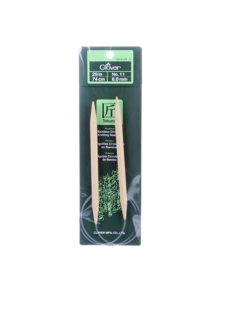 كلوفر إبر الحياكة الدائرية المصنوعة من الخيزران "Takumi" مقاس 29 بوصة 11 - Image 3