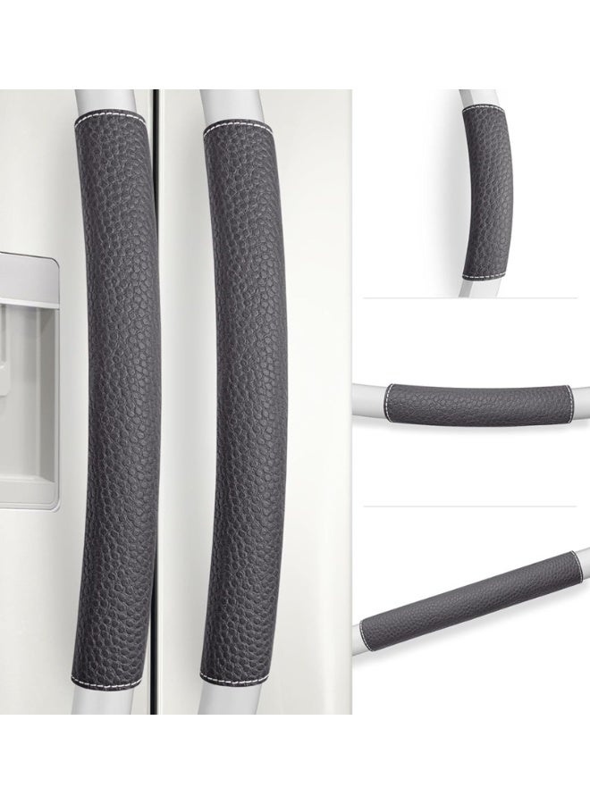 Refrigerator Handle Covers, 5 PCS, Adjustable Appliance Handle Covers, Keep Your Kitchen Clean, Microwave Oven Stove Dishwasher Handle Protector, Non Slip Fridge Handle Cover (Charcoal Black) - Image 1