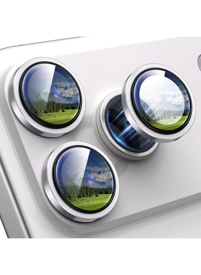 X-level Camera Protective Film Compatible With Iphone 17 Pro Max/17 Pro, Metal Aluminum Alloy Tempered Glass Protective Cover, Scratch Resistant HD Clarity Ultra-Thin 9H Tempered Glass, Independent Metal Lens, Protective Case Friendly, Silver Titanium Metal - Image 2
