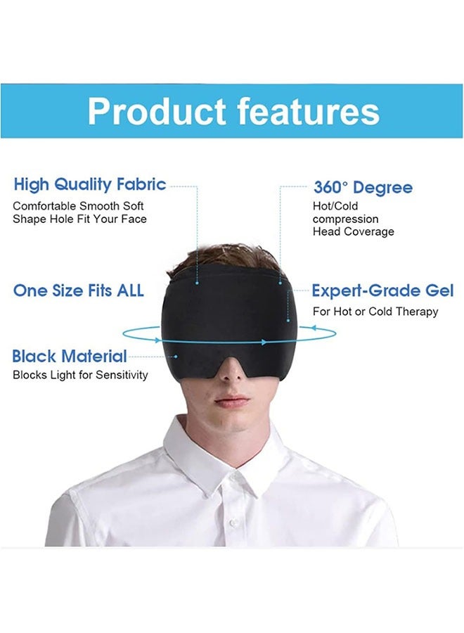 Generic Migraine Relief Cap, Gel Cold Headache Ice Cap,Stress Relief,Reusable Cold/Hot Therapy Stretchable Compress Hood - Image 5