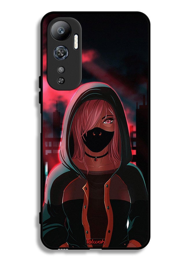 Tolwak Infinix Hot 20 4G Protective Case Cover Girl Wear Mask Art - Image 2