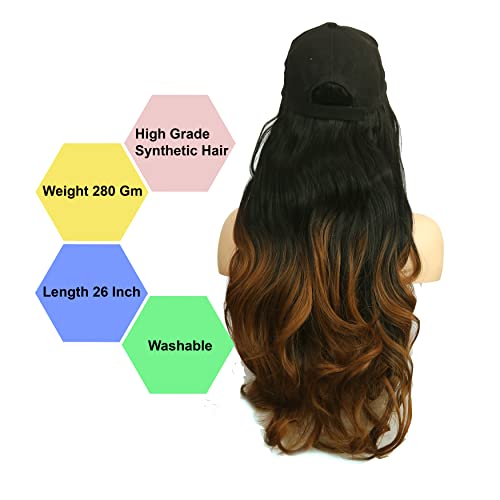 Paradise 26 Inch Long Curly/Wavy Cap Wig for Women & Girls | Matte Finish | Adds Instant Hair Volume & Length | Lightweight & Natural Look | Heat Resistant Synthetic Hair (Multicolor) - Image 3