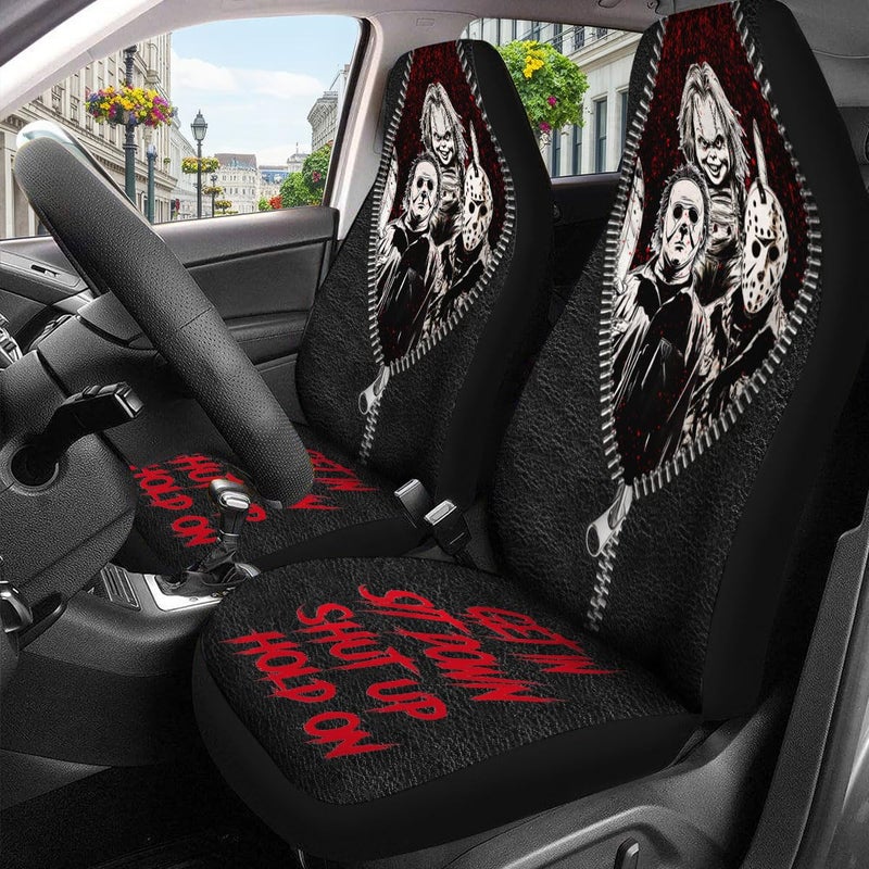 GENANY Horror Movie Car Seat Covers Set of 2, Scary Breathable Front Seat Covers for Truck Sedan SUV, Halloween Car Accessories, Horror Gift for Women Men - Image 3
