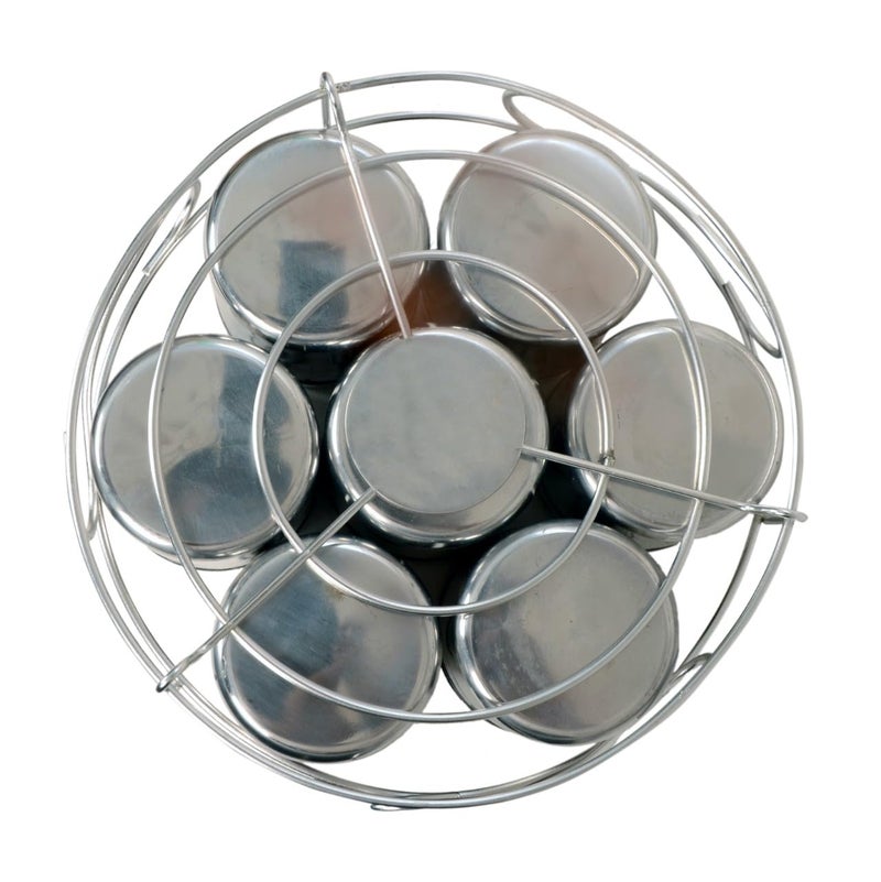 VISAXMI Masala Box for Kitchen Spice Box Stainless Steel Masala Dabba Steel Spice Container Spice Organizer With See through lid Masala Dani for Kitchen 175ml Each Silver - Image 4