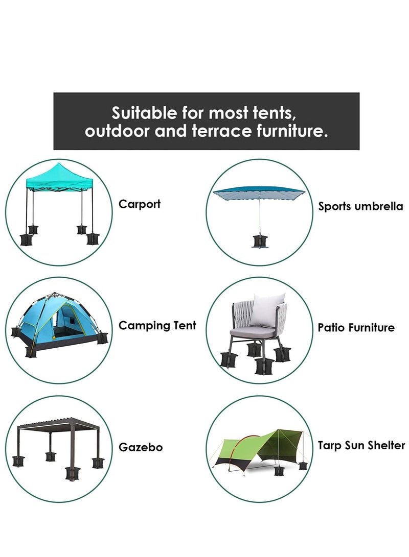 SYOSI 4 عبوات من أكياس أوزان Gazebo، أكياس رمل Gazebo 1680D أكياس رمل شديدة التحمل مع مشبك، أكياس أوزان للخيمة لمظلات الخيمة المنبثقة، مظلات شمسية، ترامبولين، حقيبة أوزان للأقدام - Image 5