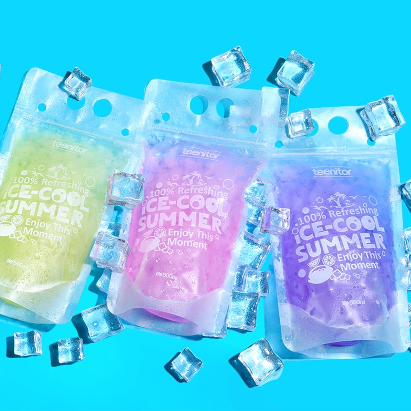 Teenitor 100Pcs Drink Pouches  Drink Pouches for Adults Alcohol  Drink Pouches with Straw Juice Pouches 100Pcs Straws  Liquor Bags Drink Bags For Smoothies Juices Stand Up Liquid Pouches 16oz - Image 4