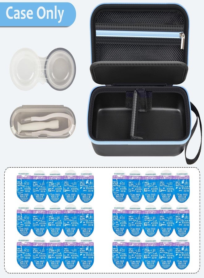 GWCASE Daily Contact Lens Case Fits 30+ Disposable Daily Lenses, Portable Contact Lens Storage Organizer with Mesh Pocket, Travel Contact Solution for All Brand Cosmetic Lens & Accessories (Case Only) - Image 2
