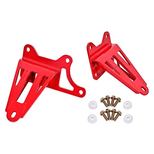 BMR SUSPENSION Motor Mount BoltOn Bracket Adjustable Height Steel Red Powder Coat Ford Mustang 201517 Kit - Image 1