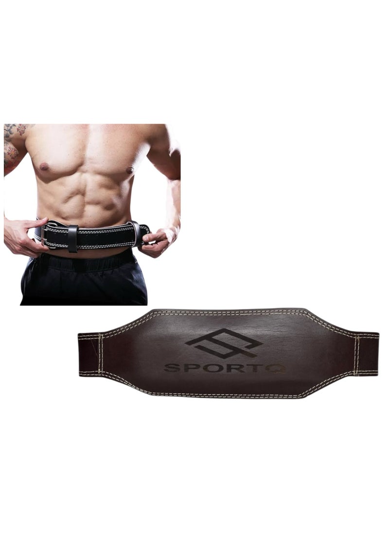 SportQ SportQ® Premium Quality Genuine Leather Weight Lifting Belt Provides Strong and Comfortable Support During Heavy Workout, Ideal for Athletes and Bodybuilders, Durable and Stylish Design  - Image 1