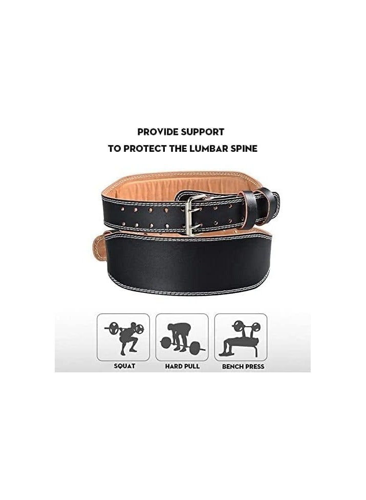 SportQ® Premium Quality Genuine Leather Weight Lifting Belt Provides Strong and Comfortable Support During Heavy Workout, Ideal for Athletes and Bodybuilders, Durable and Stylish Design