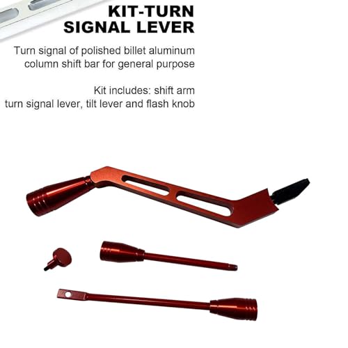 BST BSSP Red Billet Aluminum Column Shifter Lever Turn Signal Tilt Kit for GM Column Shifter, Lever Hazard Boots & Tilt Kit Compatible with 1967-1994 Chevrolet Buick Oldsmobile Pontiac Cadillac - Image 3