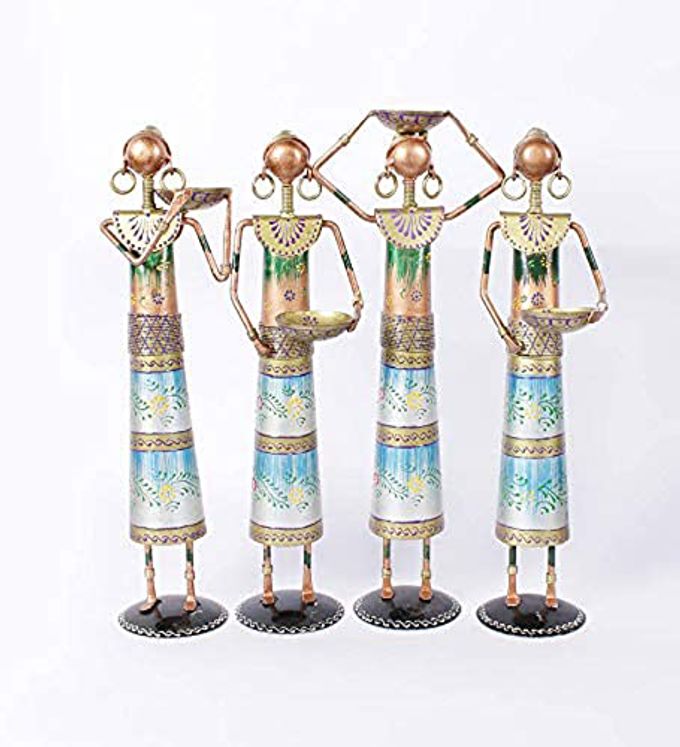 ARTS BLUE DOLL SET OF 4 TABLE DECOR (5.5*3*13 IN) (T060)