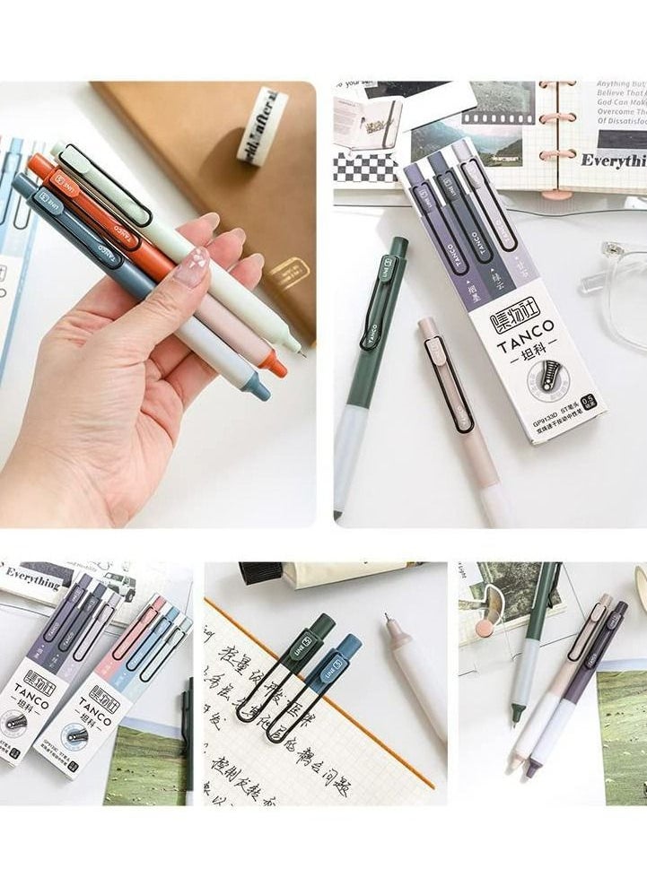SYOSI Retractable Gel Pens, 0.5mm Fine Point, Quick Drying, 6Pcs Writing Drawing, Black ink gel pens, Soft Rubber Sheath Press Neutral Pen Quick-drying Black Work Pen Simple and Smooth Carbon Pen - Image 2