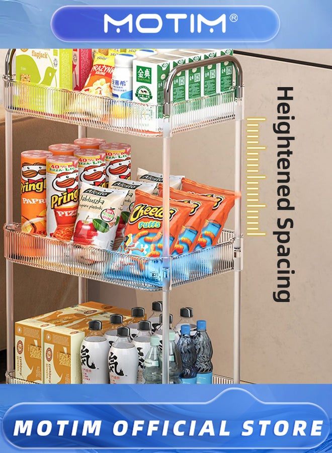 موتيم عربة تخزين أكريليك شفافة بأربع طبقات، عربة حمام منظمة متعددة الاستخدامات للمكتب وغرفة المعيشة - Image 4