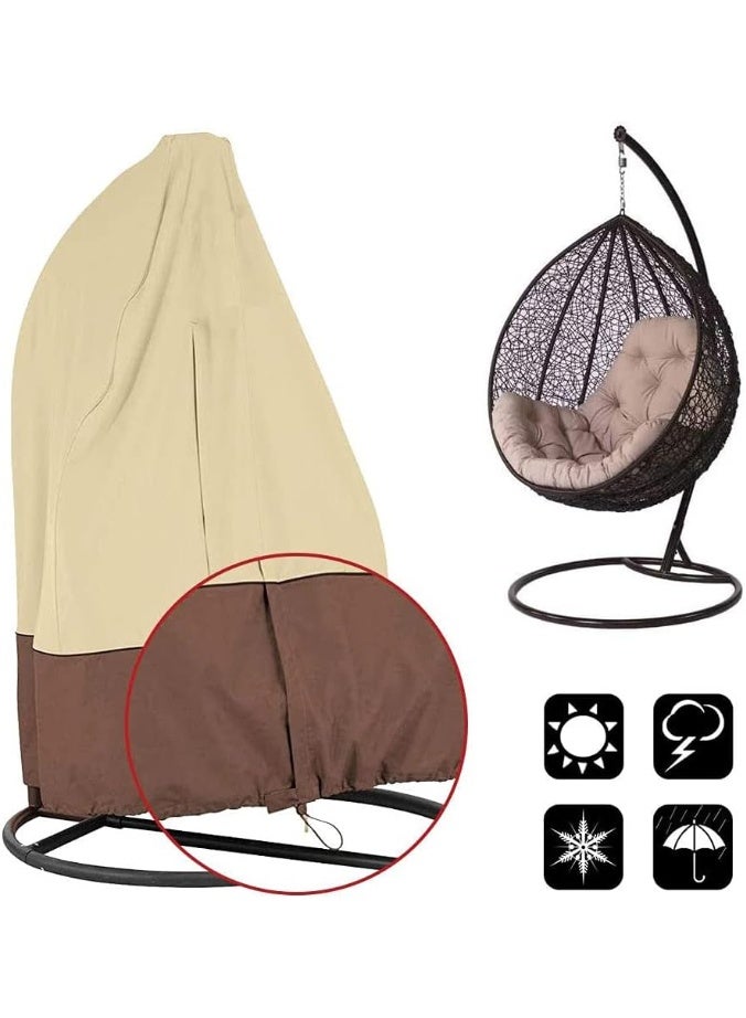 إيونتو غطاء كرسي معلق متين مقاوم للماء 190×115 سم - قماش أكسفورد 210D مقاوم للأشعة فوق البنفسجية والغبار وواقي كرسي الأرجوحة الخارجي وكرسي البيض، أغطية الفناء والحديقة والخوص والكراسي - Image 3