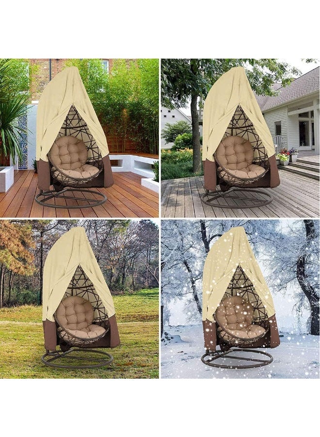 إيونتو غطاء كرسي معلق متين مقاوم للماء 190×115 سم - قماش أكسفورد 210D مقاوم للأشعة فوق البنفسجية والغبار وواقي كرسي الأرجوحة الخارجي وكرسي البيض، أغطية الفناء والحديقة والخوص والكراسي - Image 5