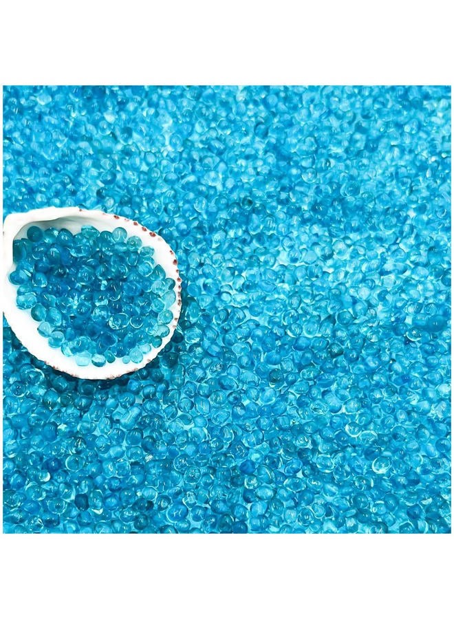 BXI Decorative Stones - Garden Yard Walkway Fish Tank Aquaruim - Gravel Pebble Rock - 2 Pounds - Blue glass sand - Image 1