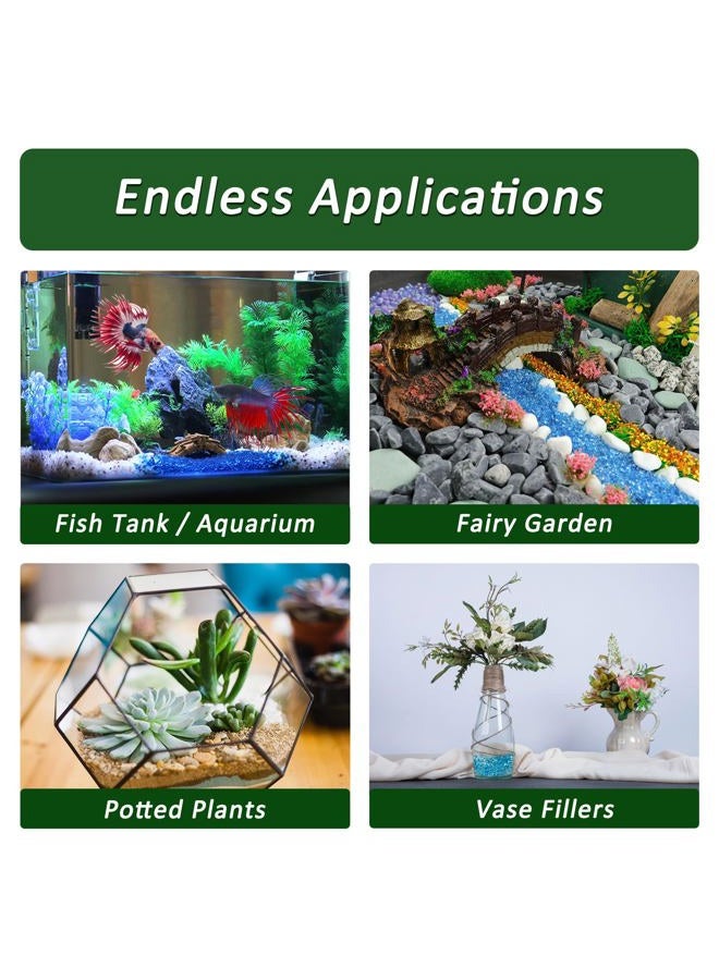 BXI Decorative Stones - Garden Yard Walkway Fish Tank Aquaruim - Gravel Pebble Rock - 2 Pounds - Blue glass sand - Image 4