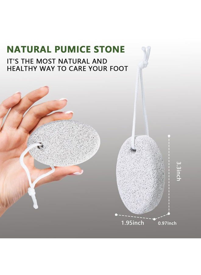 Borogo Natural Foot Pumice Stone for Feet, Borogo 2-Pack Lava Pedicure Tools Hard Skin Callus Remover for Feet and Hands - White&Red - Image 2