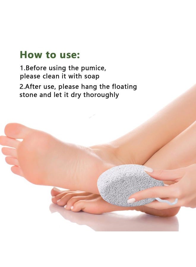 Borogo Natural Foot Pumice Stone for Feet, Borogo 2-Pack Lava Pedicure Tools Hard Skin Callus Remover for Feet and Hands - White&Red - Image 5
