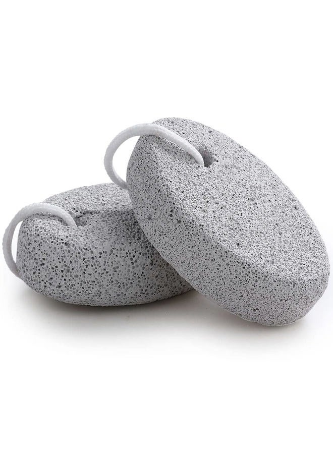 Borogo Natural Foot Pumice Stone for Feet, Borogo 2-Pack Lava Pedicure Tools Hard Skin Callus Remover for Feet and Hands - White&Red - Image 1