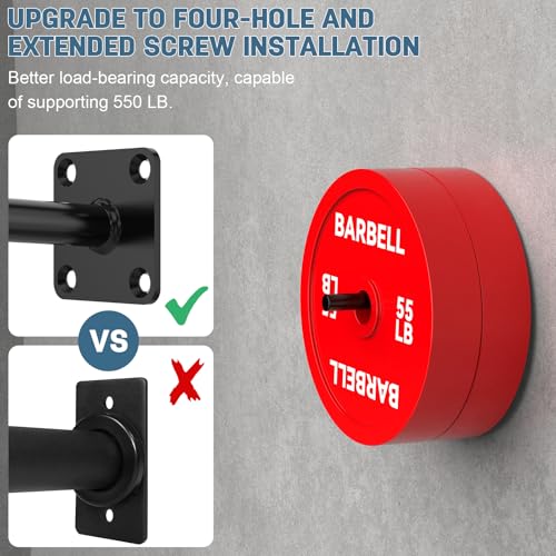 Rvdeaa Wall Mount Weight Plate Holder for 1" Olympic Plates, Heavy Duty Steel Weight Plate Wall Mount, Black High Capacity Weight Holders for Plates Home Gym Organizer - Image 3