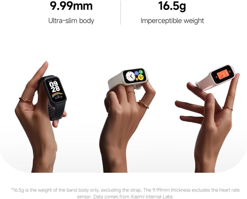 Xiaomi Smart Band 9 Active Black  شاشة TFT 1.47  عمر بطارية طويل  50 وضع  مراقبة الصحة  9.99 مم رقيقة جدا  مقاومة للماء 50 متر - Image 4
