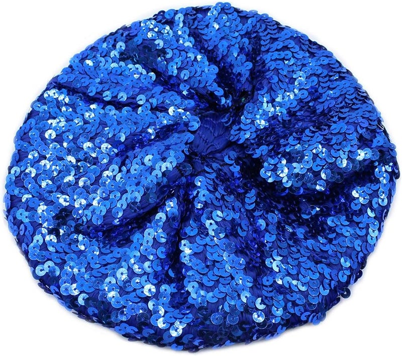 Aibearty Women Girls Sparkly Sequin Beret Hat Fashion Fun Stretch Beanie Cap Headwear for Festival Party Club Halloween - Image 5