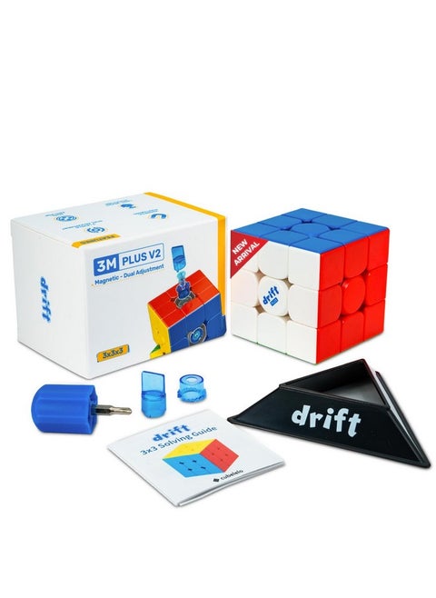 Cubelelo Drift 3M Plus v2 3x3 (Magnetic) (2024 New Upgraded Version) | Based on MoYu RS3M v5 | Dual-Adjustment System | Speedcube for Kids & Adults | Magic Speedy Stress Buster Brainstorming Puzzle