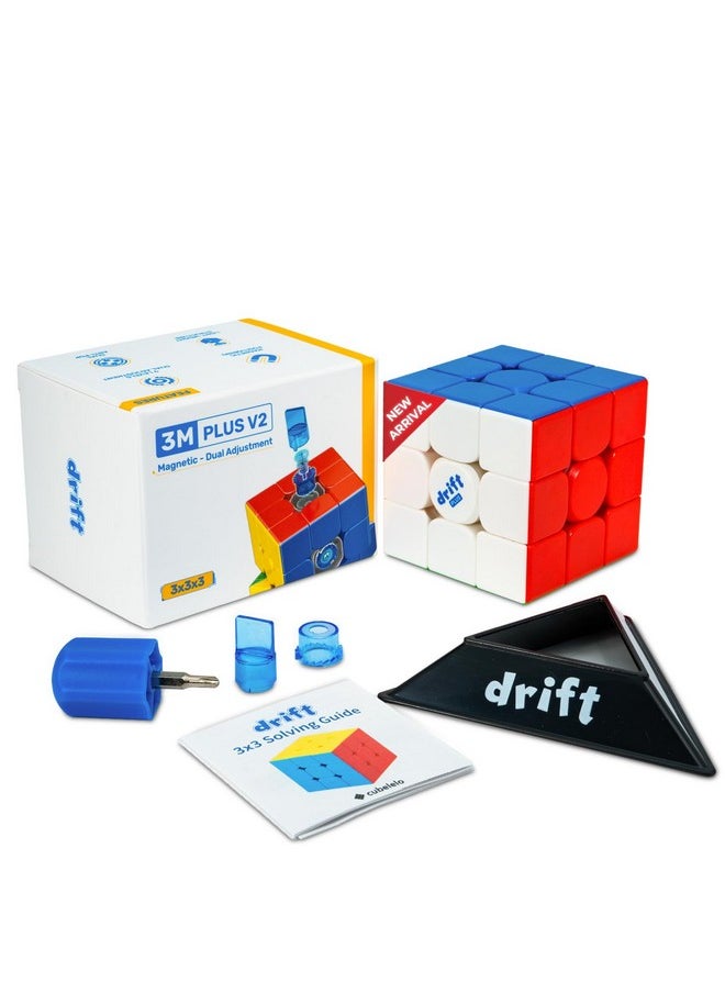 Cubelelo Drift 3M Plus v2 3x3 (Magnetic) (2024 New Upgraded Version) | Based on MoYu RS3M v5 | Dual-Adjustment System | Speedcube for Kids & Adults | Magic Speedy Stress Buster Brainstorming Puzzle
