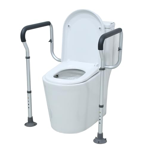 Loyoda Toilet Handle HeightAdjustable Leg Toilet Safety Frame Medical Grade Aluminum Alloy Sturdy Toilet Safety Rail Provides Support for Seniors Disabled and Pregnant Women - Image 1
