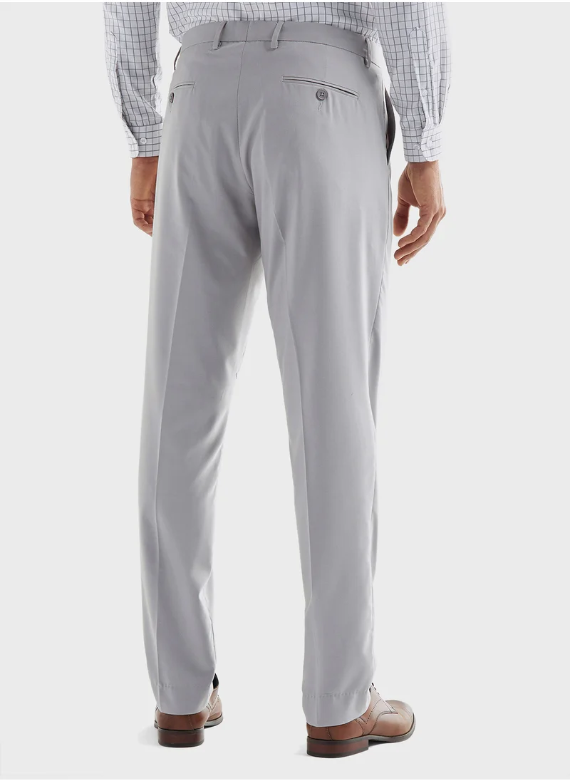 FAV Solid Trousers with Flexi Waistband and Pockets