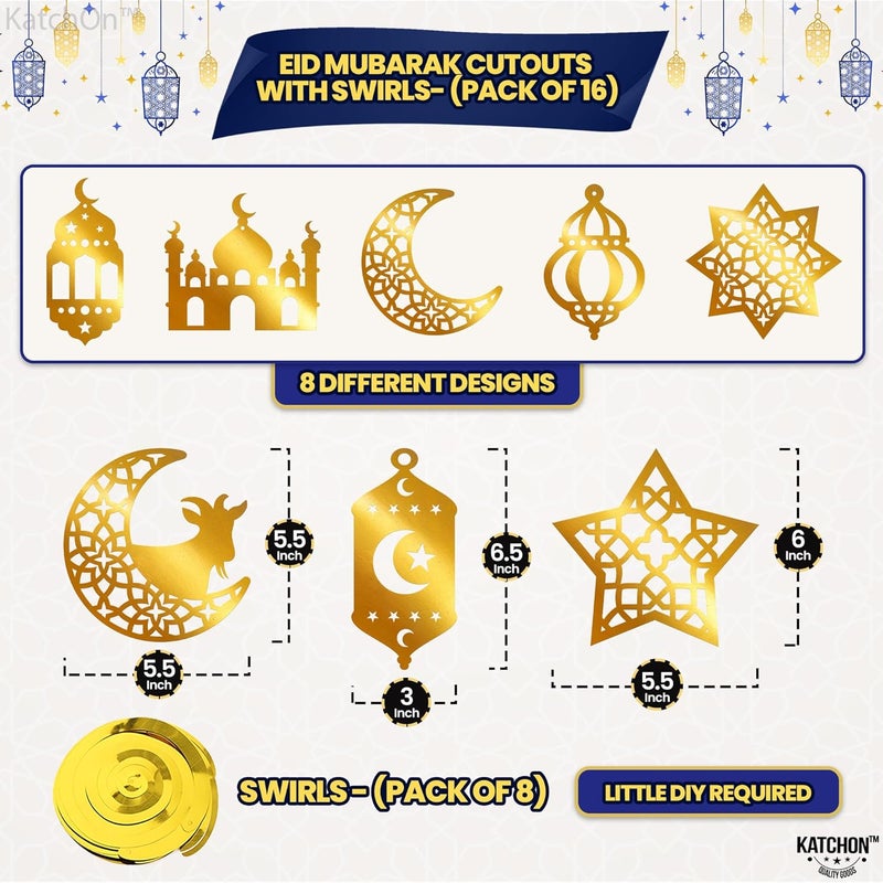 KatchOn Eid Mubarak Party Garland – Islamic Eid Decoration Garland for Iftar Dinner Parties – Pack of 1 - Image 3