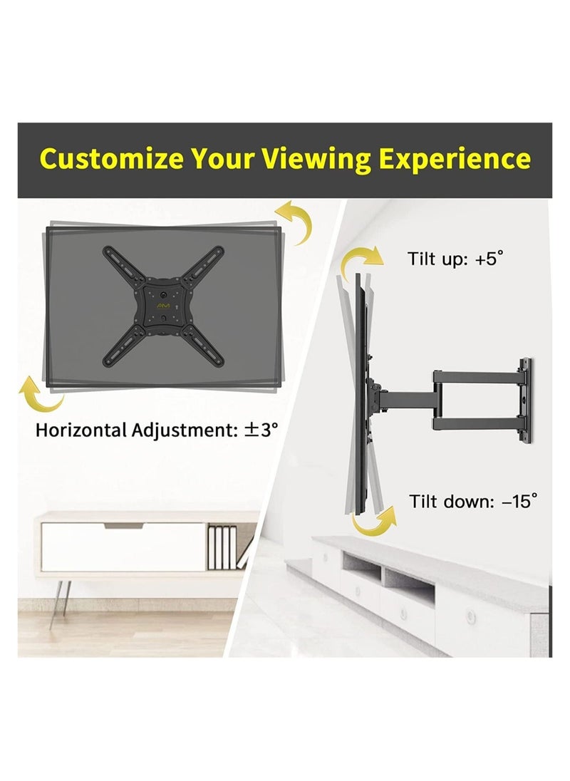 ELTRAZONE Tilt & Swivel TV Wall Mount - Heavy Duty Steel Bracket for 32-55" LED, LCD, Flat & Curved TVs, 70 lbs Capacity, VESA 400x400 - Image 4