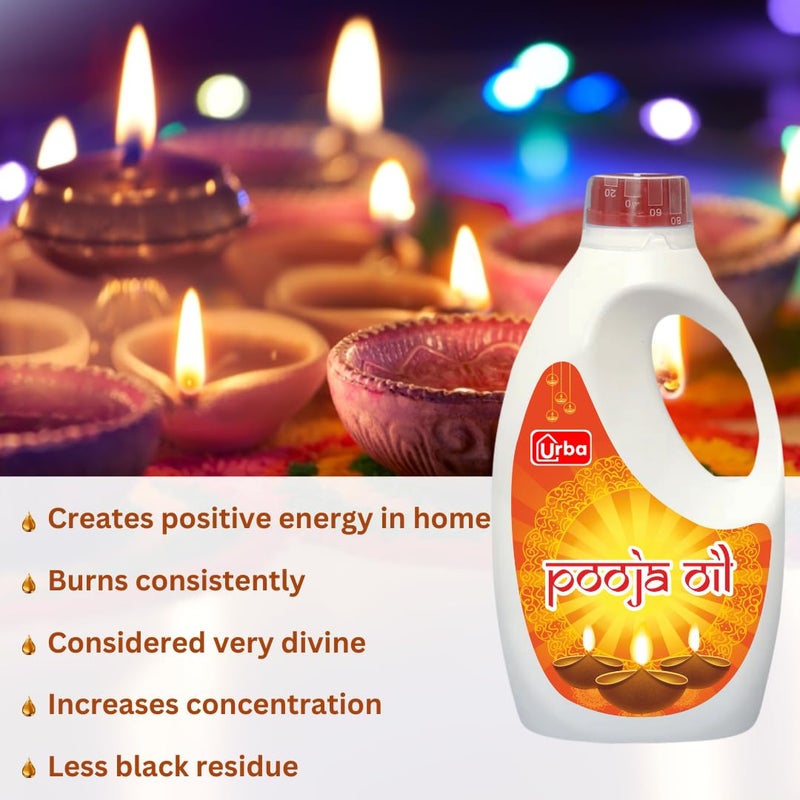 URBA Zen Pooja Oil 5 Litres Smokeless Oil For Puja Festivals Havan Til Oil For Pooja Blend Of 5 Puja Oils With Jasmine Fragrance Daily Pooja Items Large 5 Litre - Image 4