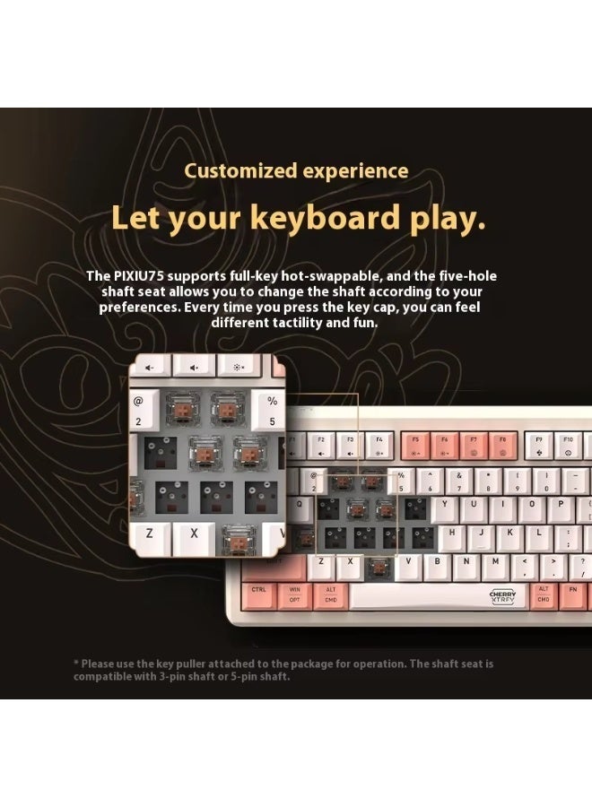 Cherry Original Cherry Pixiu75 Custom Keyboard Pad 2.4G Bluetooth 3 Mode Wireless RGB Hot Swappable Gaming Keyboard PC Peripheral - Image 5