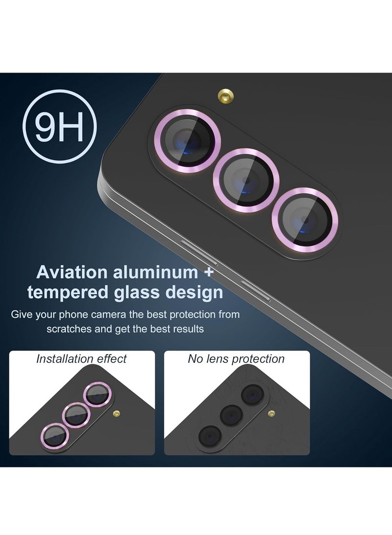 Wtech Samsung Galaxy Z Fold6 5G 2024 Premium Camera Lens Tempered Glass Protector Sheild (MLHICR) - Black/Purple - Image 4